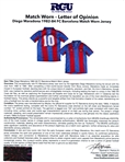 Diego Maradona 1982-84 F.C. Barcelona Match Worn Jersey (RGU & MEARS Authentic LOA's)