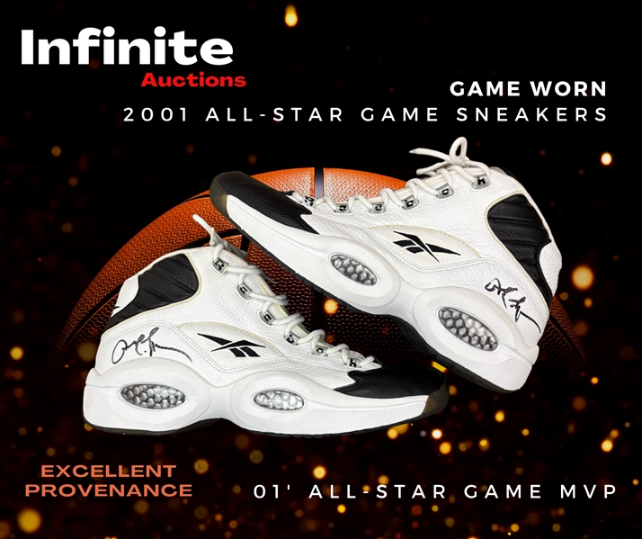 Allen Iverson 2001 NBA All-Star Game Worn & Dual Signed Sneakers - Awarded MVP (RGU Authenticated)