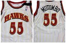 Dikembe Mutombo 2000-01 Atlanta Hawks Game Worn Home Jersey - Tremendous Wear