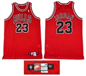 Michael Jordan 1997-98 Chicago Bulls Team Issued Road Red Game Jersey