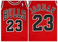 Michael Jordan 1997-98 Chicago Bulls Team Issued Road Red Game Jersey
