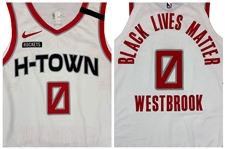 Russell Westbrook 2019-10 Houston Rockets Game Worn Home Jersey - Civil Injustice Message
