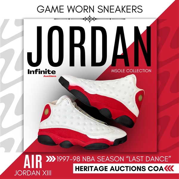 Michael Jordan 1997-98 Chicago Bulls Game Worn Air Jordan XIII Sneakers "Last Dance Season" - Heritage Auctions COA