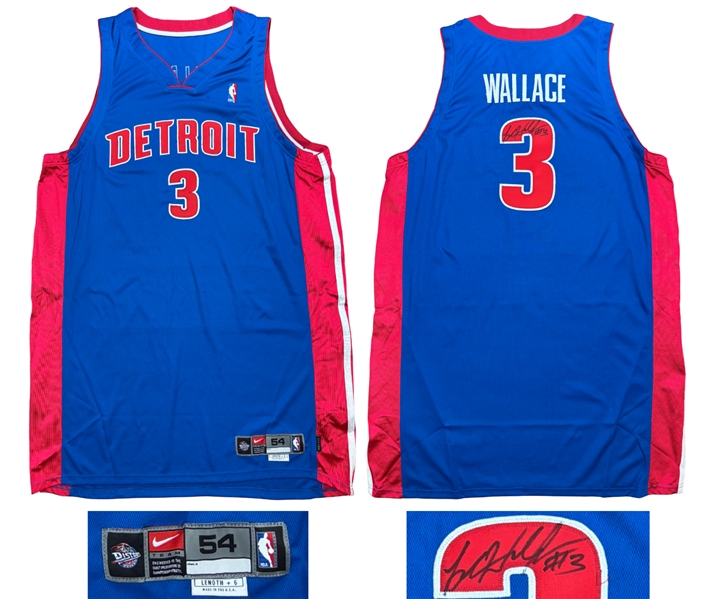 Ben Wallace 2002-03 Detroit Pistons Game Worn & Signed Road Jersey - DPOY Season