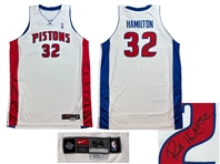 Richard Hamilton 2003-04 Detroit Pistons Game Worn & Signed Home Jersey - NBA Title Season