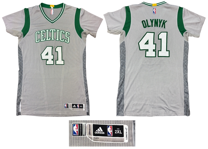 Kelly Olynyk 2014-15 Boston Celtics PHOTO MATCHED Game Worn Alternate Home Jersey - NBA/Meigray LOA