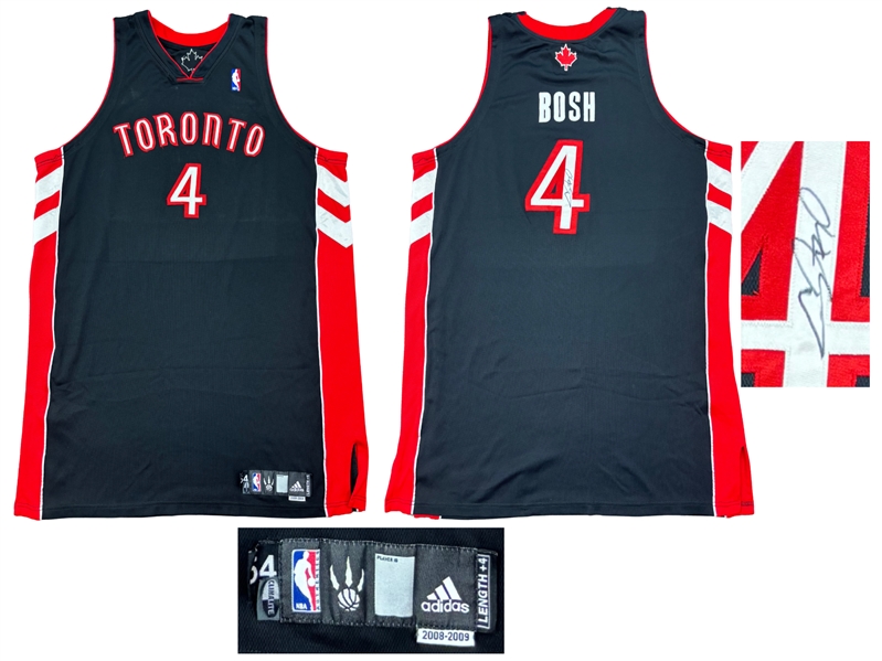 Chris Bosh 2008-09 Toronto Raptors PHOTO MATCHED Game Worn Road Jersey - Meigray LOA