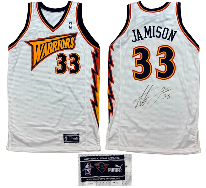 Antawn Jamison 2000-01 Golden State Warriors Game Worn & Signed Home Jersey
