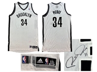 Paul Pierce 2013-14 Brooklyn Nets Game Worn & Signed Home Jersey - PSA Sticker