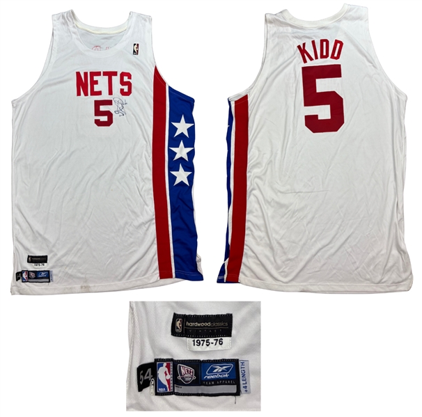 Jason Kidd New Jersey Nets Signed Professional model Hardwood Classic Home Jersey