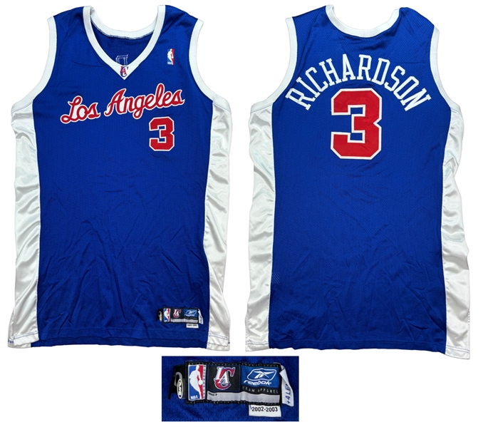 Quentin Richardson 2002-03 Los Angeles Clippers Game Worn Road Jersey - Visible Wear