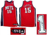 Vince Carter 2007-08 New Jersey Nets Game Worn/Issued & Signed Alternate Jersey
