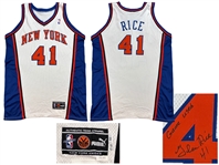 Glen Rice 2000-01 New York Knicks Game Worn & Signed Home Jersey - Visible Wear, Player Direct Provenance, PM&G, JSA LOA