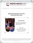 Glen Rice 2000-01 New York Knicks PHOTO MATCHED Game Worn & Signed Jersey - PM&G Match LOA, JSA