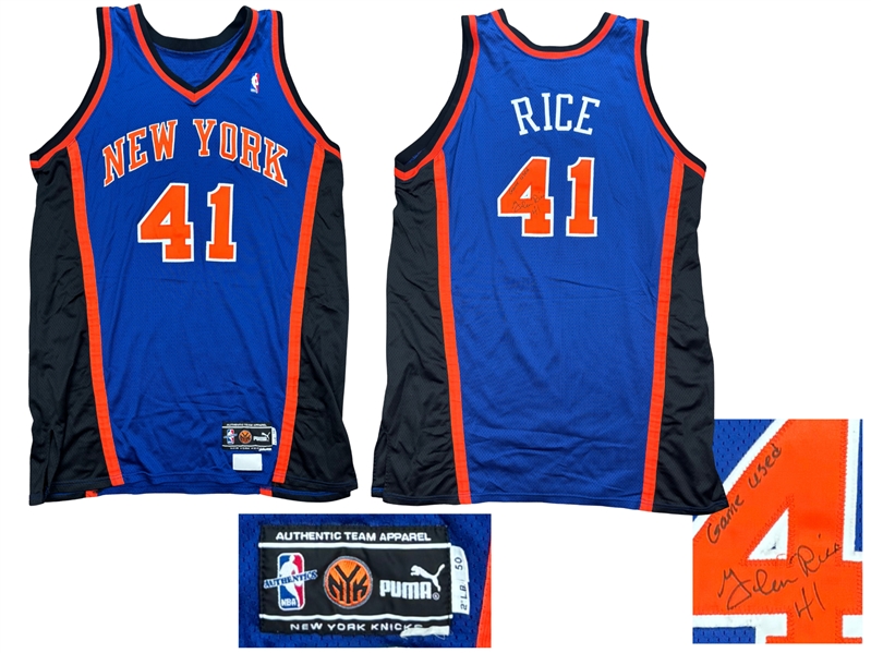 Glen Rice 2000-01 New York Knicks PHOTO MATCHED Game Worn & Signed Jersey - PM&G Match LOA, JSA
