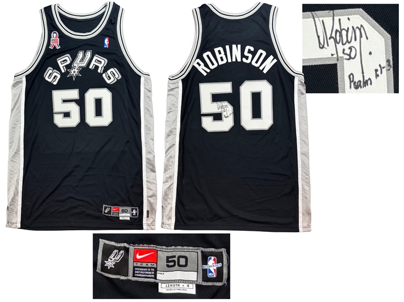 David Robinson 2000-01 San Antonio Spurs Game Worn & Signed Road Jersey