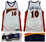 Mike Dunleavy 2002-03 Golden State Warriors Team Issued/Worn Signed Home Jersey - Visible Name Change