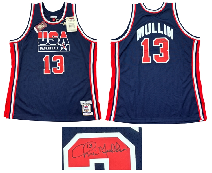 Chris Mullin Signed Authentic Team USA "Dream Team" Mitchell & Ness Hardwood Classic Jersey