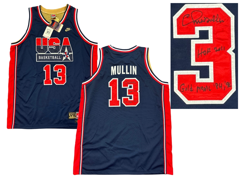 Chris Mullin Signed & Inscribed Authentic Nike "Dream Team" Navy Jersey - Denver Autographs COA