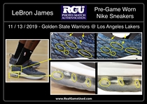 LeBron James 11/13/2019 Los Angeles Lakers PHOTO MATCHED Pre-Game Worn Sneakers (LeBron Charity COA, RGU Match LOA)