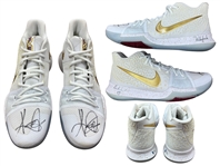 Kyrie Irving 11/8/2017 Cleveland Cavaliers PHOTO MATCHED Game Worn Dual Signed & Inscribed Nike Sneakers (Meigray Match LOA)