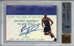 1997-98 Anfernee "Penny" Hardaway UD3 Season Ticket Autographs #AH - BGS 9 Mint