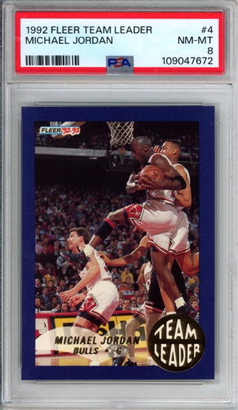 1992 Michael Jordan Fleer Team Leader #4 - PSA 8 Near Mint