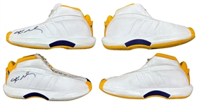 Kobe Bryant 2002 NBA Western Conference Semifinals Game Worn & Dual Autographed Adidas Crazy 1 Sneakers (RGU Match LOA)