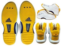 Kobe Bryant 2002 NBA Western Conference Semifinals Game Worn & Dual Autographed Adidas Crazy 1 Sneakers (RGU Match LOA)