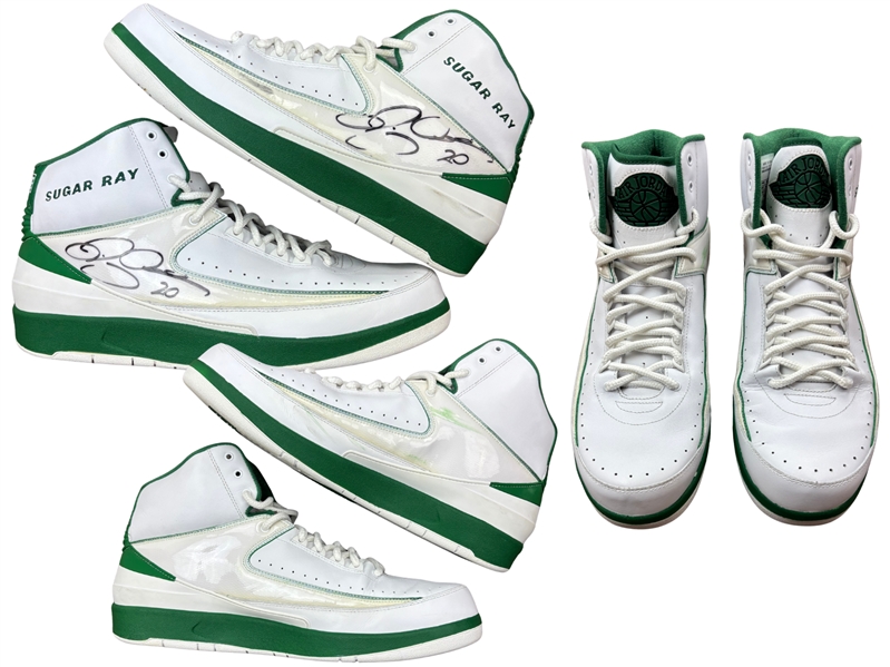 Ray Allen Boston Celtics Game Worn & Dual Signed "Air Jordan II" Player Edition Sneakers