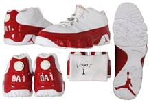 Derek Anderson Air Jordan IX Low White/Red Rare Player Issued Sneakers - NEW
