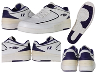 Mike Bibby Air Jordan II Low White/Purple Player Issued Sneakers Size 12.5 (Sacramento Kings)