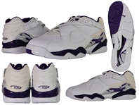 Mike Bibby 2008 Air Jordan VIII White/Purple Player Issued Sneakers Size 12.5 (Sacramento Kings)